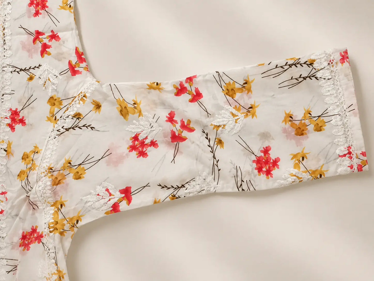 Floral Printed Mulmul Cotton Kurti by Dniza