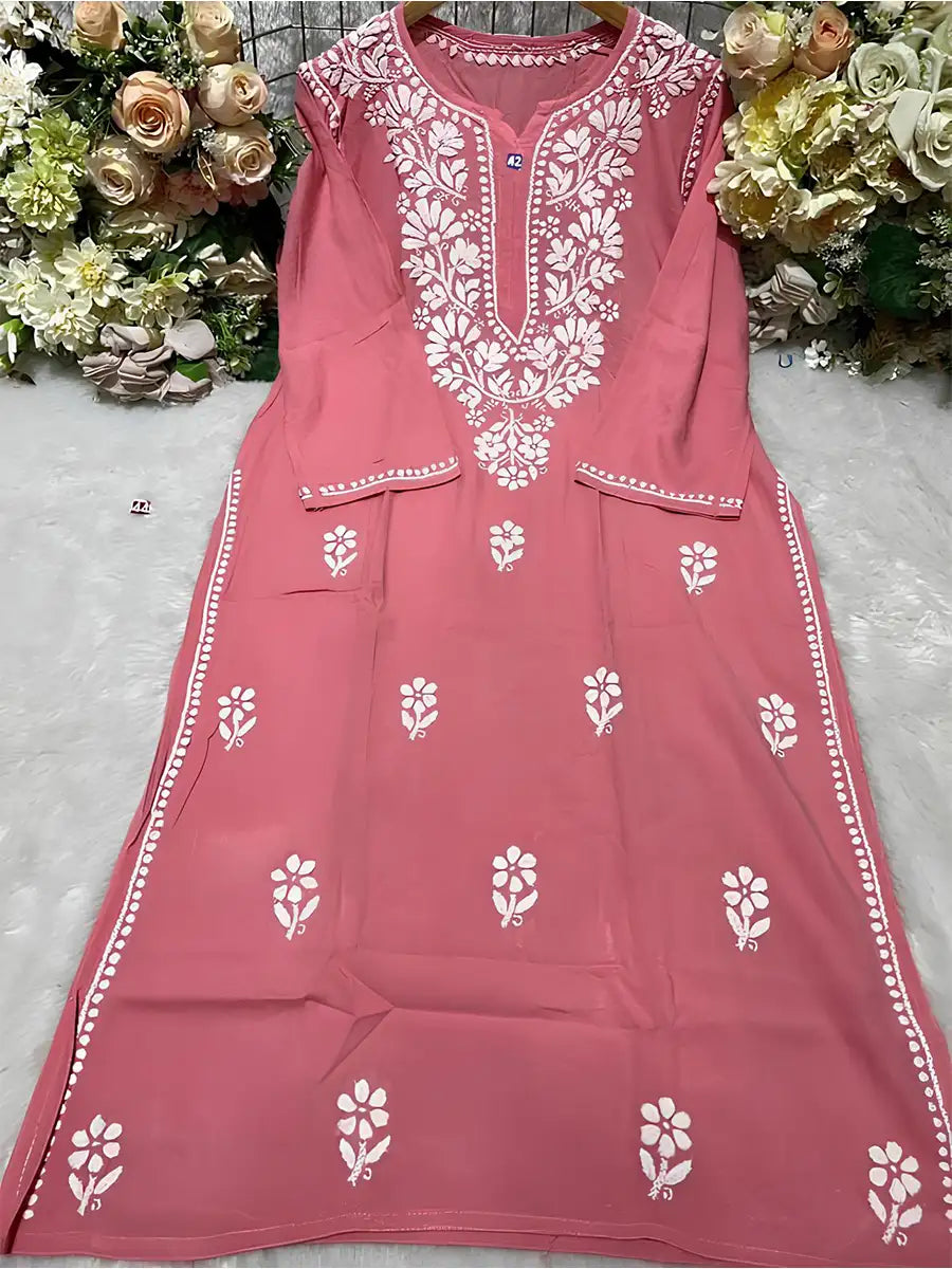 Ryon Fancy Gala Booti – Chikankari Embroidered Kurti