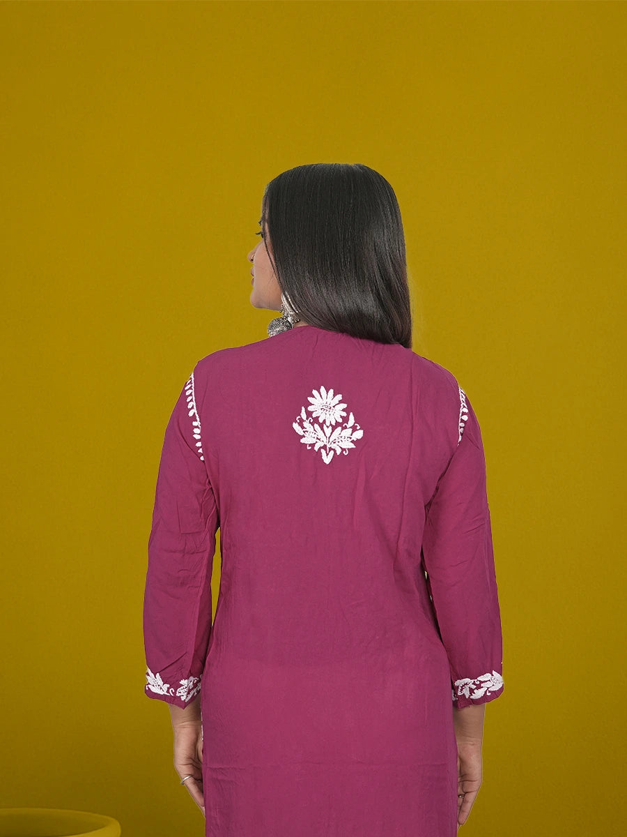 Dniza Stylish Handmade Purple Rayon Kurti