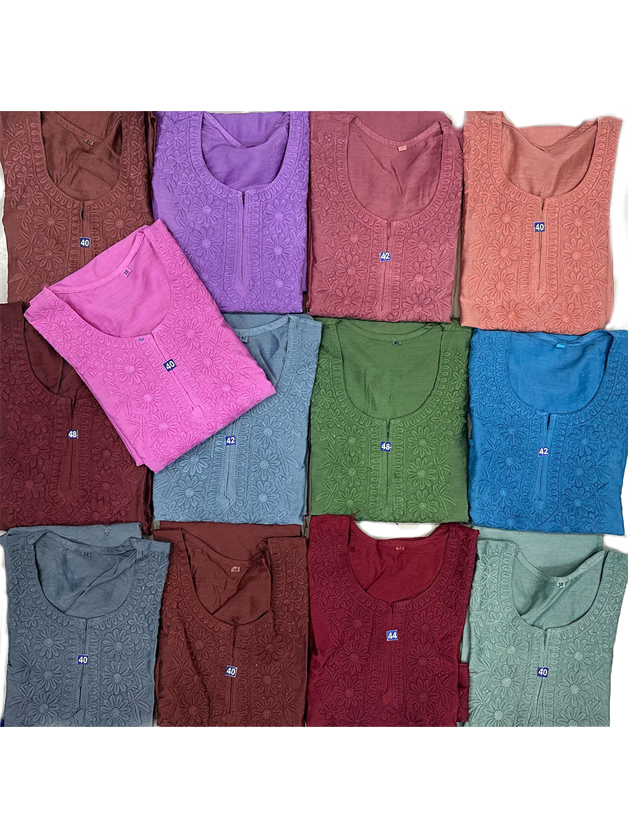 Soft Chanderi Suit Set – Kurti, Plazo & Dupatta (3-Piece)