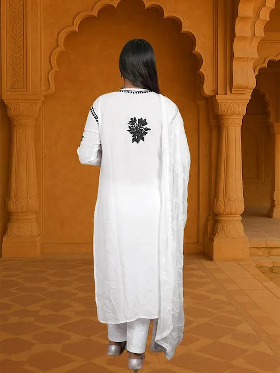 premium white chikankari kurti