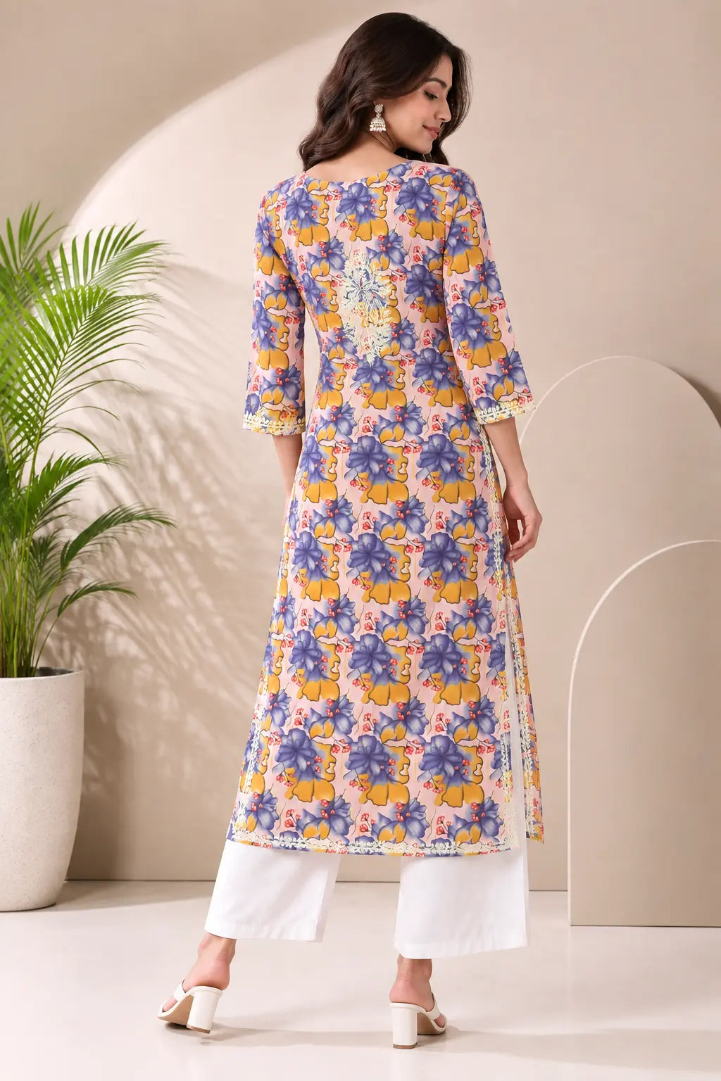 Mulmul Cotton Floral Printed Kurti