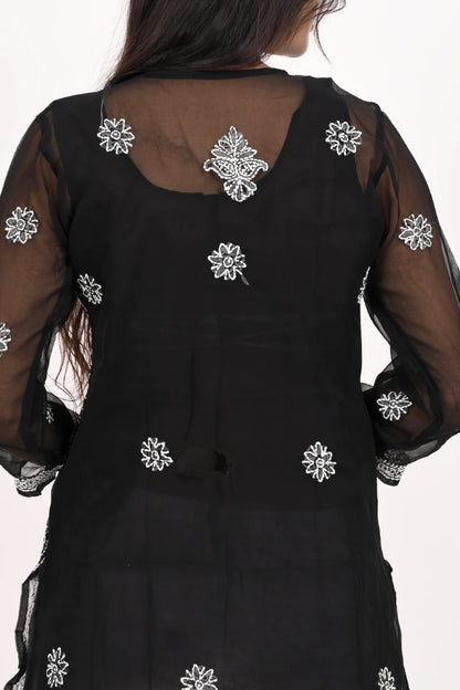 Dniza Chikankari short Kurti Back work