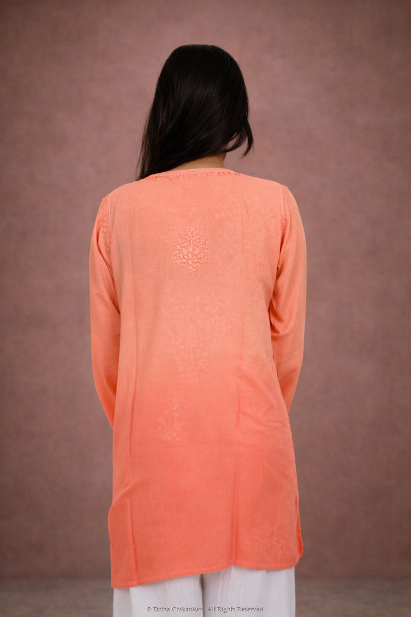Dniza Rust Orange Short Kurti BS