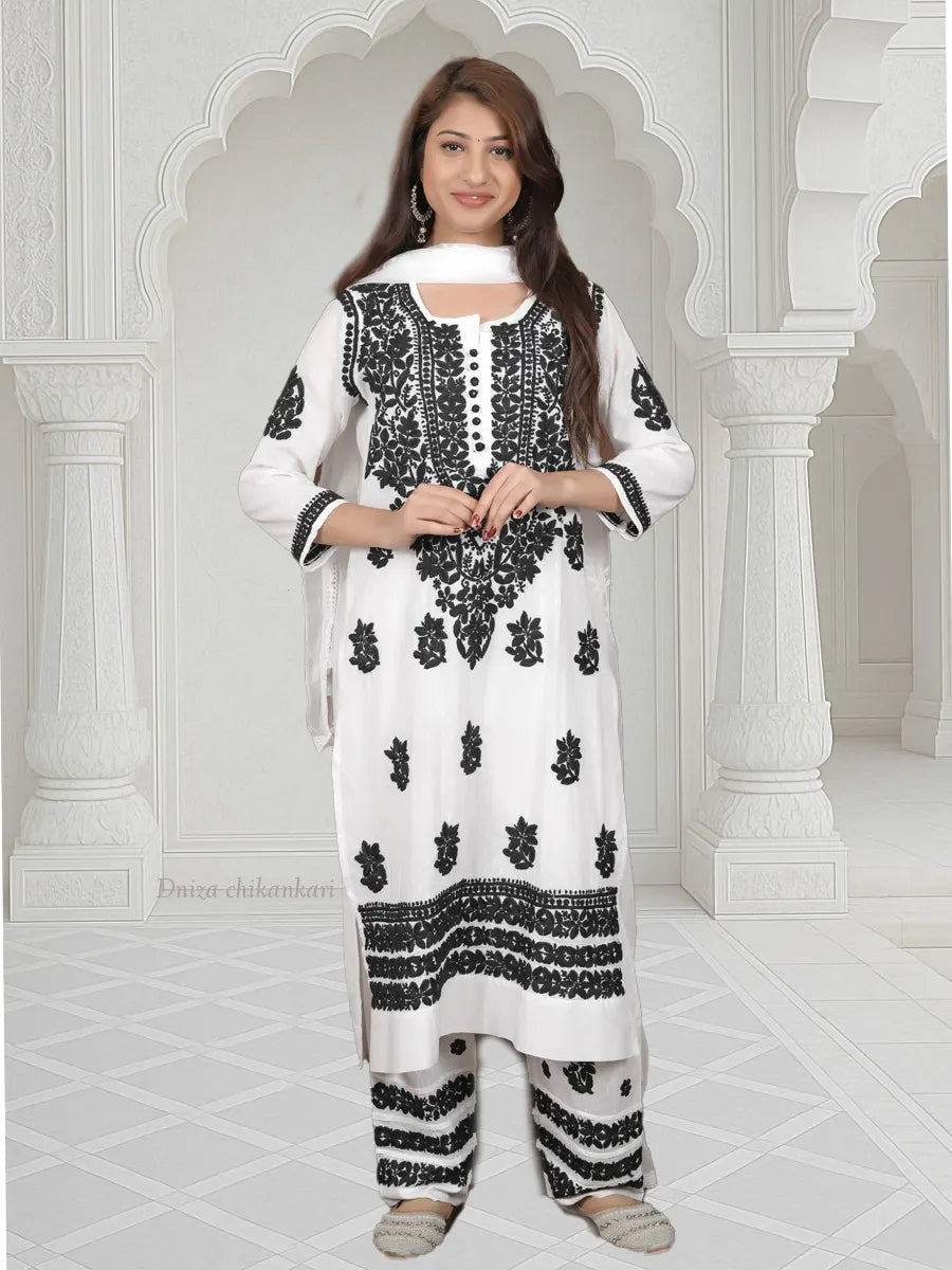 dobby cotton white kurti