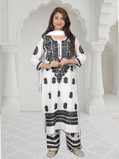 dobby cotton white kurti