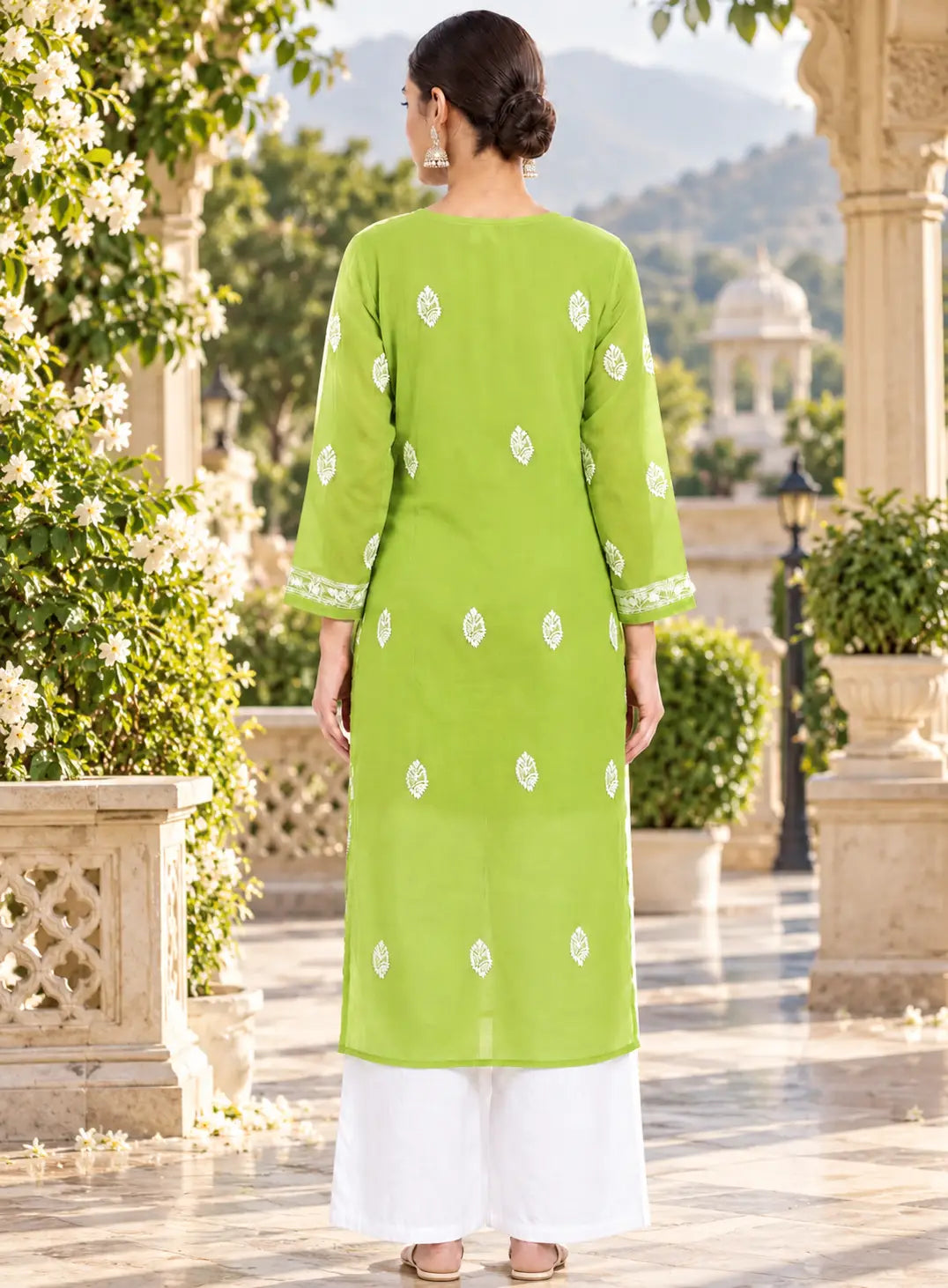 Chiffon Full Jaal Work Embroidered Kurti