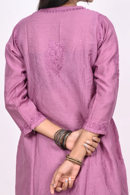 Amethyst Glow – Elegant Chanderi Dhoti Outfit