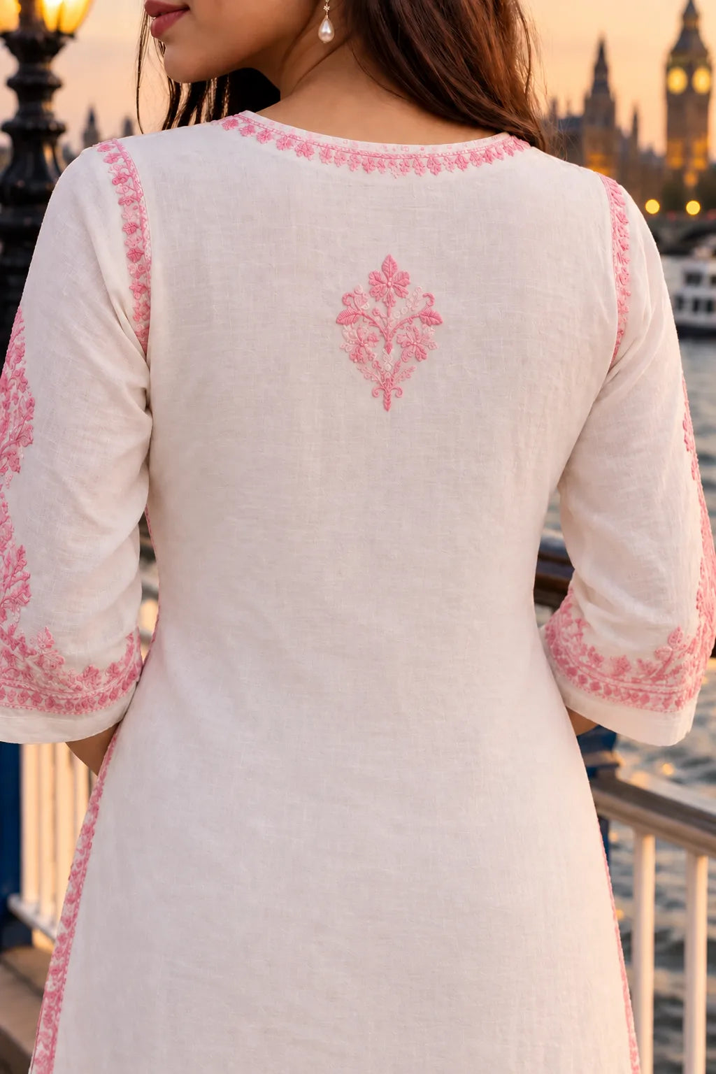 Floral Chikankari Kurta Palazzo Set by Dniza Chikankari