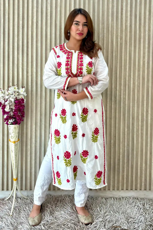 Gala Booti Chikankari Kurti 