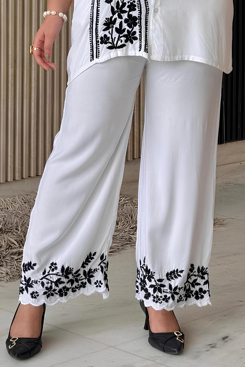 Handcrafted rayon Chikankari co-ord set stylish look