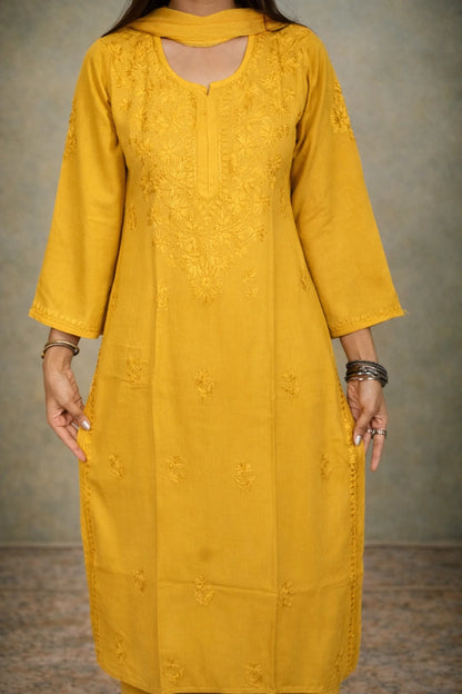 New Rayon Chikanakri kurti set
