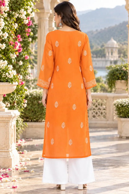 Chiffon Full Jaal Work Embroidered Kurti