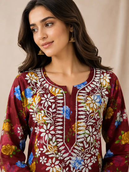 Premium Malmal Cotton Printed Kurti