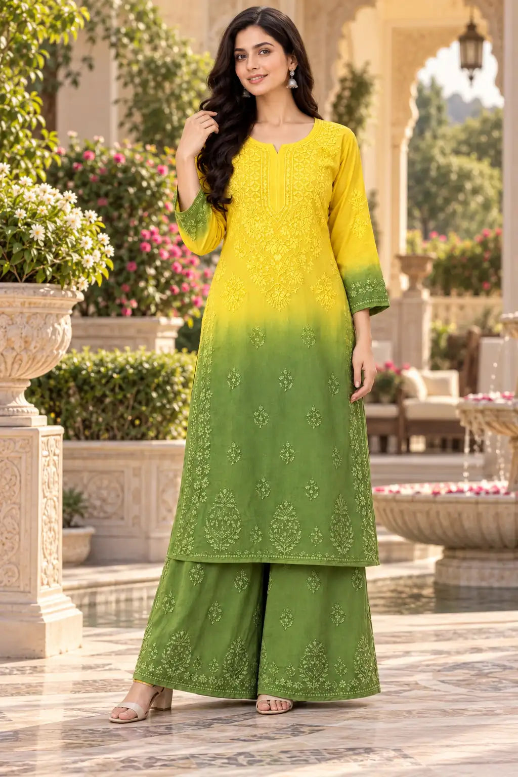 Premium rayon double-sided suit set for women