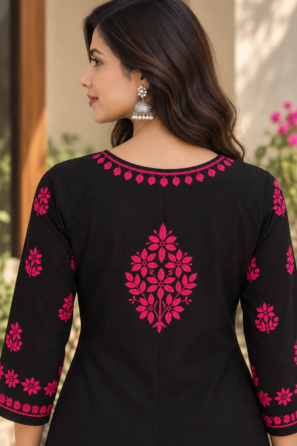 Rayon Lucknowi Chikankari Kurta Pant Set for Women