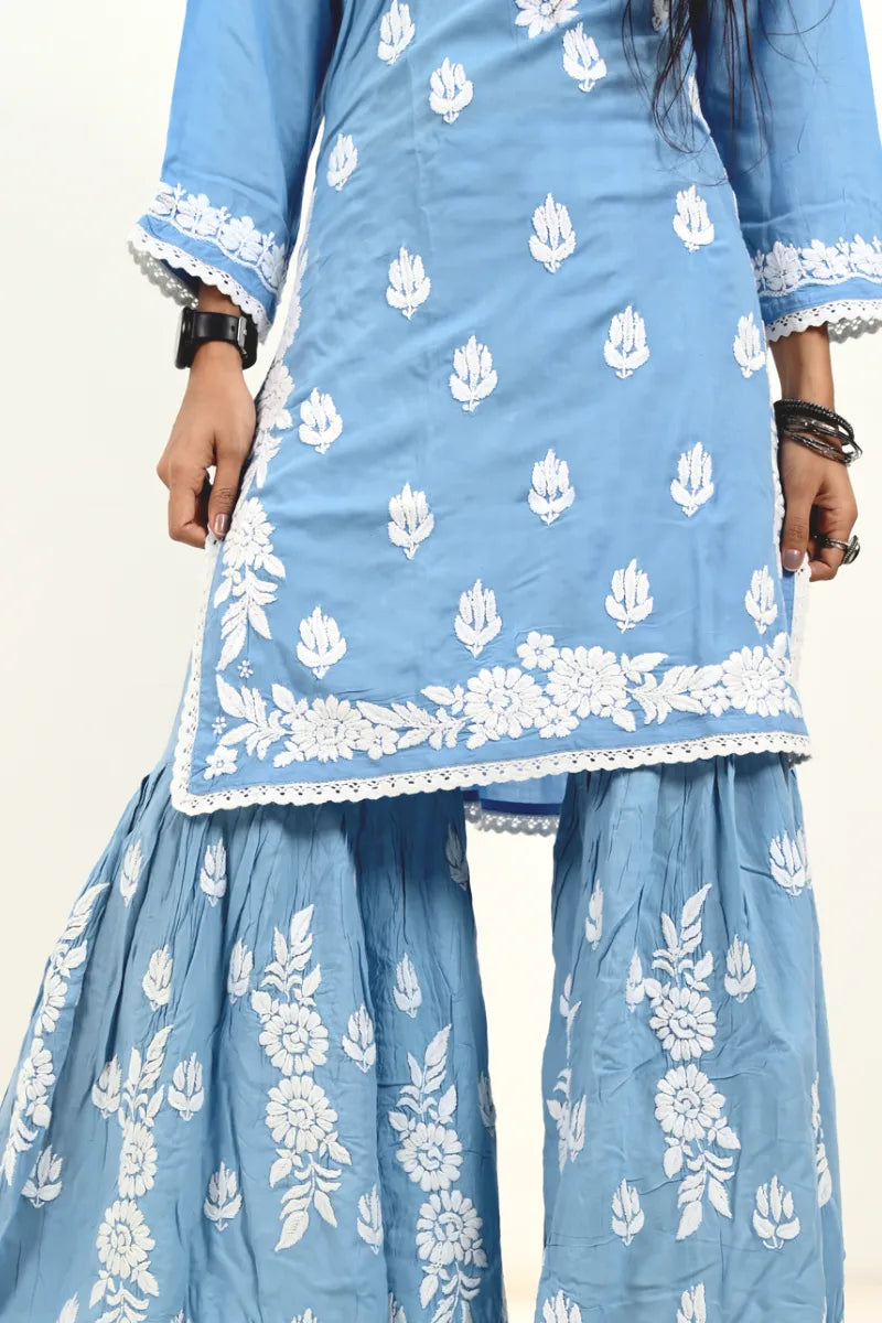 Top class rayon garara set with lace detailing