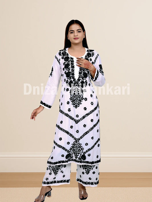 White Chikankari co-ord set