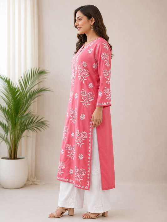 Women's Soft Muslin Plus Size Ethnic Kurti
