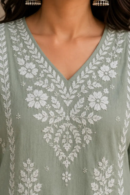 Premium Lavanya Embroidered Soft Chanderi Kurti