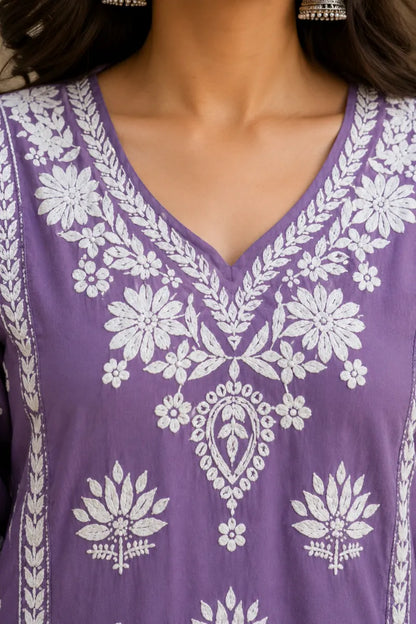 Premium Lavanya Embroidered Soft Chanderi Kurti