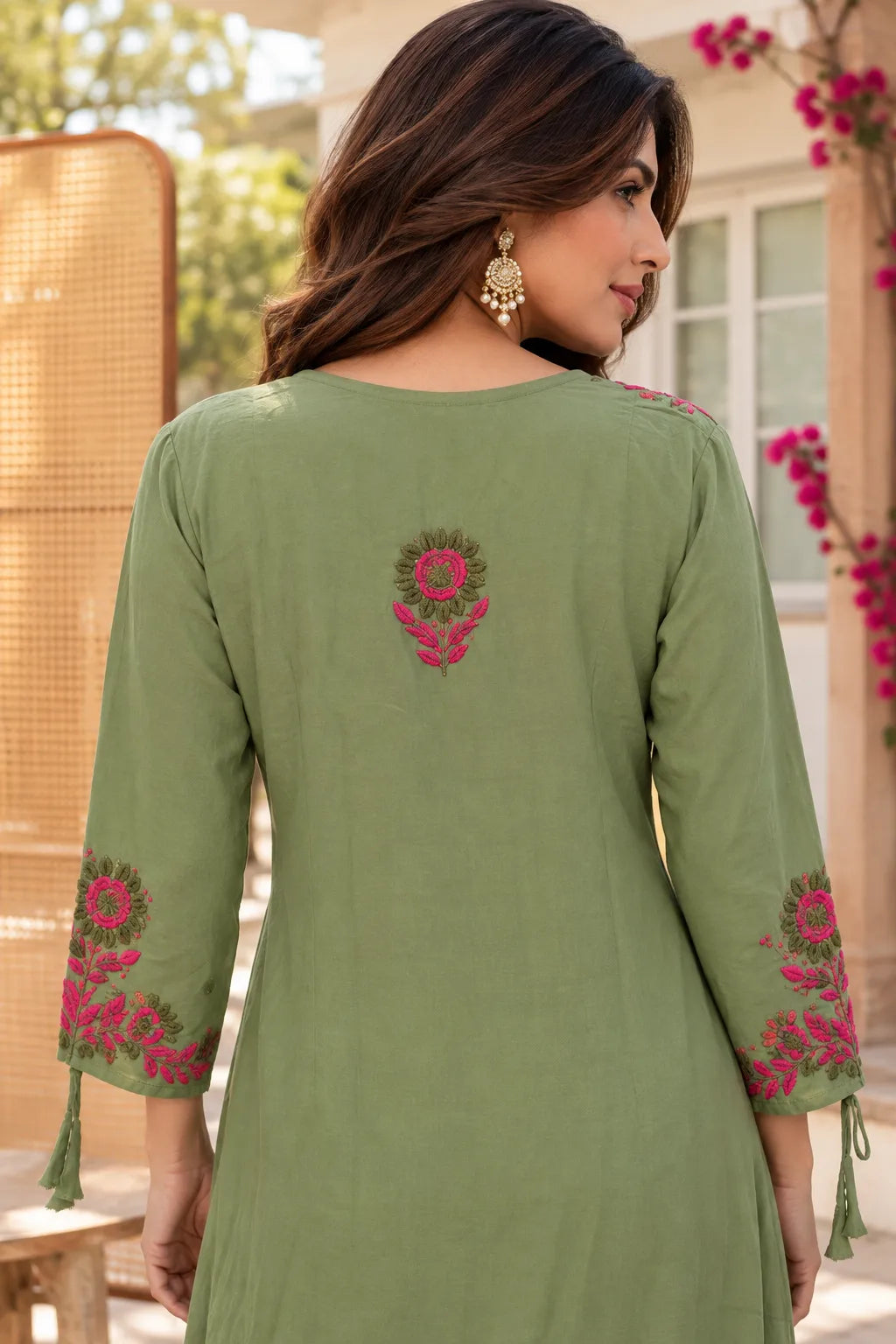 Chikankari Embroidered Rayon Kurta Pant Set