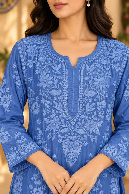 Handcrafted Modal Chikankari Embroidered Kurti for Women