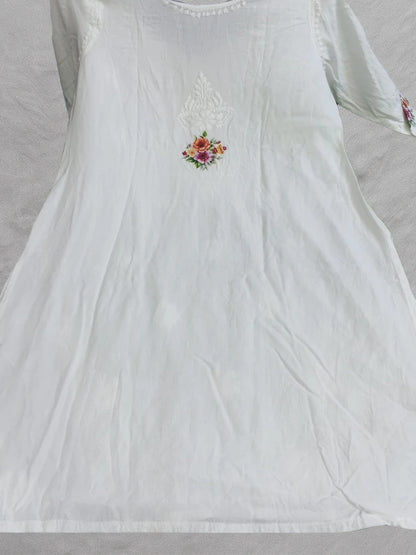 Elegant Reyon Plazo Set with Front Floral Bouquet