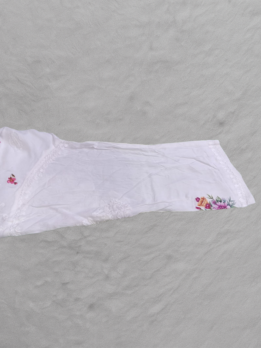 Elegant Reyon Plazo Set with Front Floral Bouquet