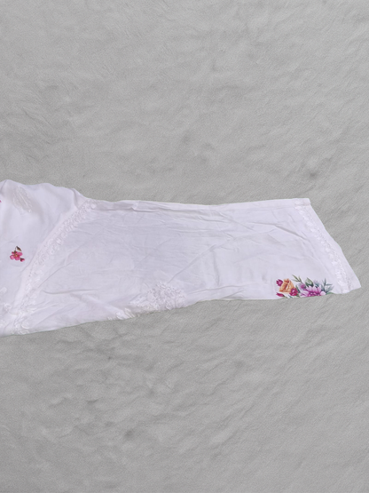 Elegant Reyon Plazo Set with Front Floral Bouquet