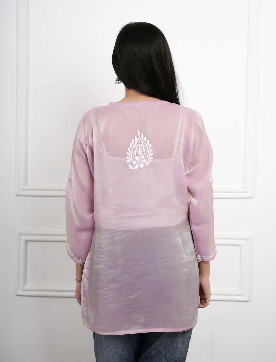 Lucknowi Heritage Hand - Embroidered Short Kurti - Dniza Chikankari