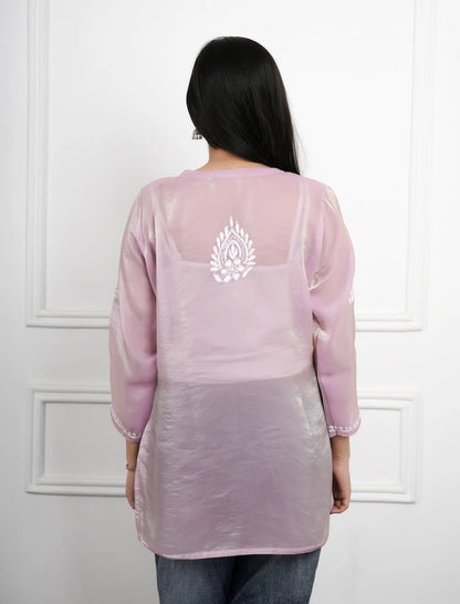 Lucknowi Heritage Hand - Embroidered Short Kurti - Dniza Chikankari