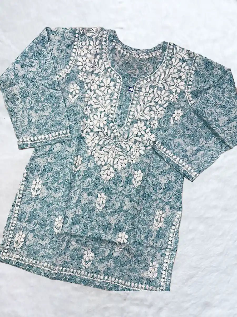 Malmal Cotton Short Kurti – Lightweight & Breezy - Dniza Chikankari