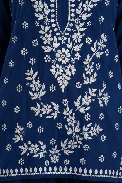 Dniza Rayon Dhoti Set with White Embroidered Kurti