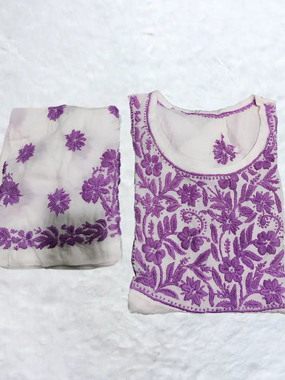 Rani Radiance – Hot Pink Embroidered Rayon Co - ord Set - Dniza Chikankari