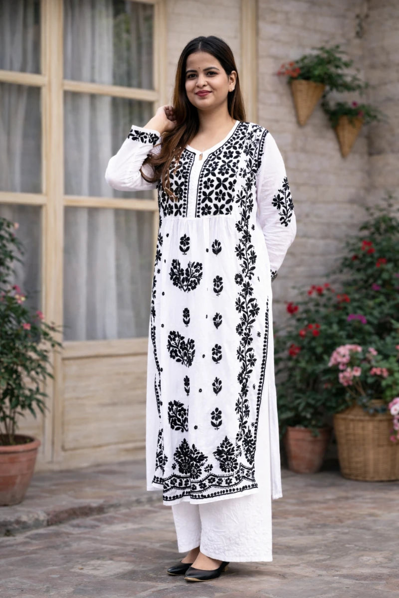 white Dobby cotton kurti